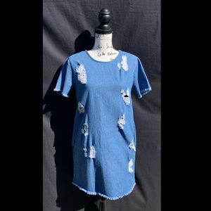 Distress Denim Dress